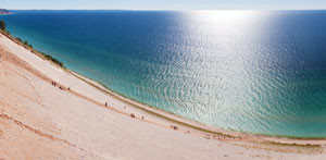Peak experience. Dunes at Peterson Beach on Lake Michigan can soar as high as 450 feet. Shutterstock