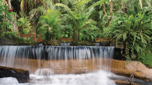 A waterfall at Arenal Volcano in Costa Rica. 