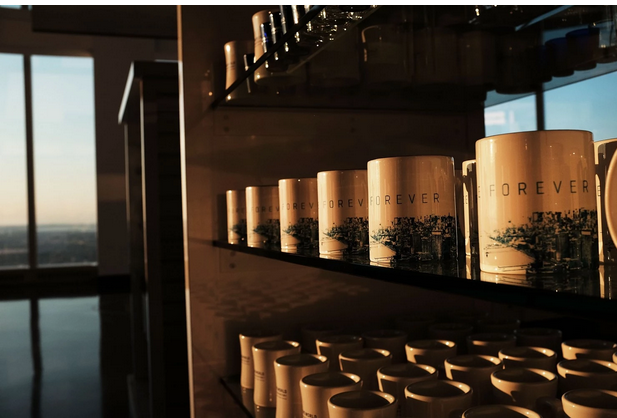 Merchandise is displayed at sunrise in a store at the newly built One World Observatory at One World Trade Center. (Spencer Platt/Getty Images)